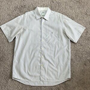 VTG Lacoste Men's Striped Short Sleeve Button Down Shirt With Pocket Size XL